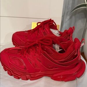 Balenciaga Vibrant Red Athletic Sneakers